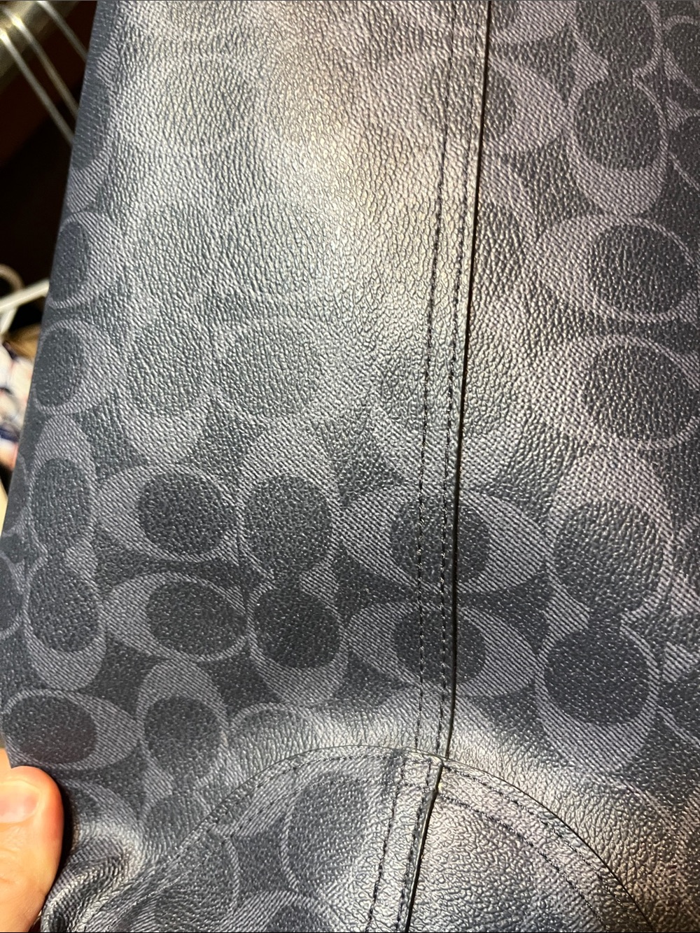 Coach Black Signature Tote with Contrast Logo